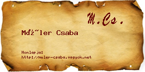 Müler Csaba névjegykártya